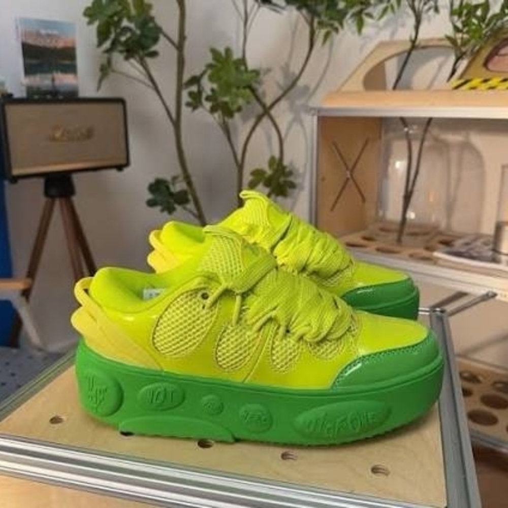La FRANCE LA mello Ball Puma Neon Green and Lime Men's Shoes